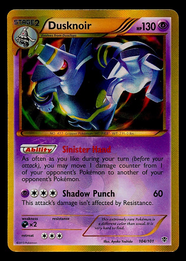 2013 Dusknoir (104 Secret Rare) Plasma Blast Secret Rare 104/101