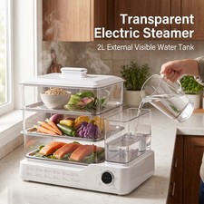 24L Electric Food Steamer with Visible Water Tank & Purification Filterc