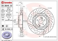 2x Bremsscheibe innenbel&uuml;ftet 09.B848.33 BREMBO f&uuml;r MERCEDES-BENZ SL C-CLASS GLC