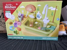 CUTE STONE Kitchen Play Sink with Running Water and Floating Fishing Toys