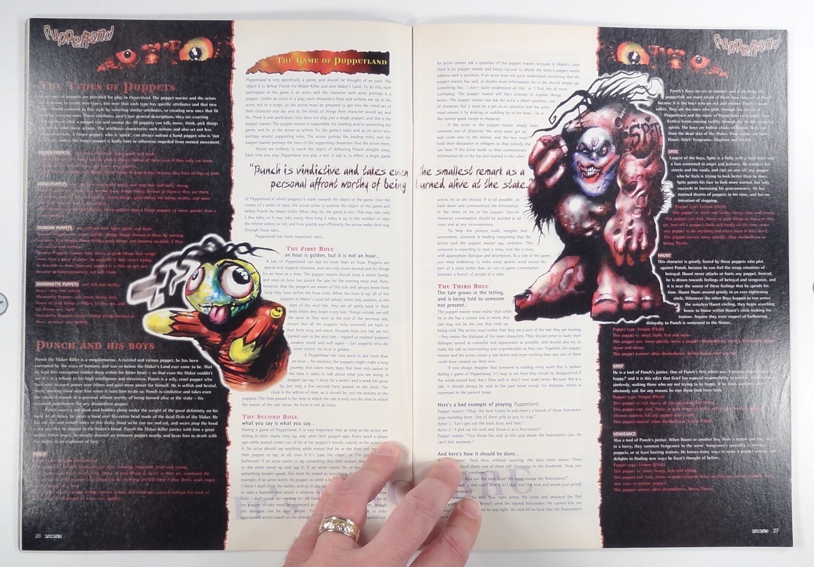 1997 Feb ARCANE UK All Genre TTRPG zine HORROR SYSTEM fantasy scenarios DEATH &c