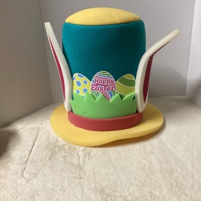 Happy Easter Foam Hat   Foam Party Hats Handmade Houston, Texas  Easter Top Hat
