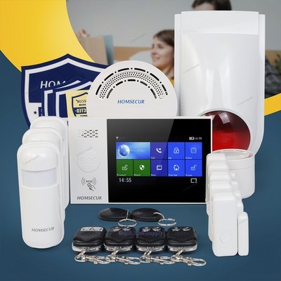 HOMSECUR Wireless WIFI 4G RFID Burglar Alarm System Touch Screen