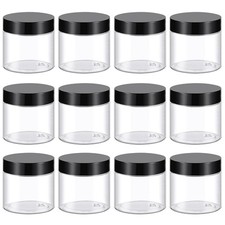36 Pack 2 Oz Plastic Container Jars with Lids BPA Free, Empty 2 Ounce, Clear