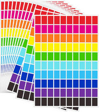 5000 PCS Colored Stickers 1/2" X 3/4" Rectangular Color Coding Labels 10 Color L