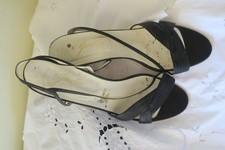 Vintage Garolini Slingback Black Made In Italy Size 10M