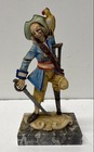 Vintage Pirate Figurine Depose Italy 7 Inch Resin on Carrara Marble Base — photo 1