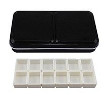 Honbay 12-Color Travel Artist Watercolor Tins Palette Paint Case with 12pcs Half