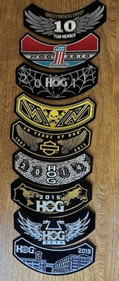 Harley Davidson Owners Group HOG Patches Lot If 9 Jacket Rocker  Motorcycle NEW