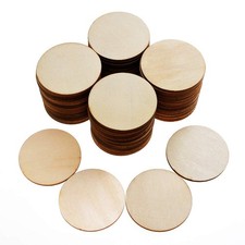 Jyongmer 100 Pieces Unfinished Wood Circle - 2 Inch 2Inch-100PCS, Natural 