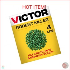 Victor Rat Poisoning for Inside & Outdoor Use - Kills Rats, Mice, Meadow Voles,