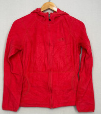The North Face Fleece Jacket Womens Red Full Zip Hooded Long Sleeve Outdoor M