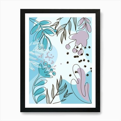Abstraktes Blumenmuster Vektorkunst gerahmtes Wandbild Poster Leinwanddruck Bild