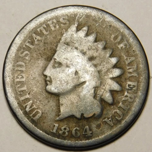 1864L Indian Head Cent Penny Pointed Bust  "Actual Coin Pictured"