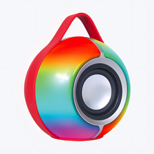 PORTABLE BLUETOOTH RECHARGEABLE SPEAKER WITH MULTI-COLOR LED PARTY LIGHTS