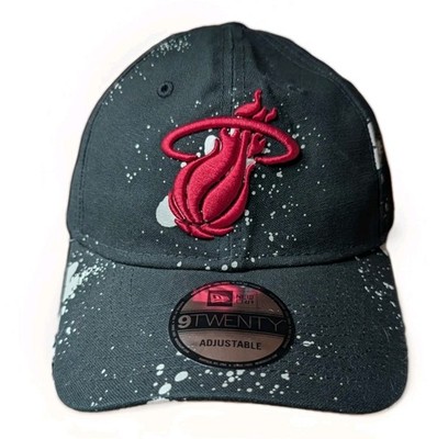 New Era 9TWENTY Miami Heat Adjustable Strapback Dad Hat Paint Splatter Design