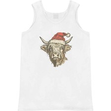 'Highland Cow Wearing Santa Hat' Adult Vest / Tank Top (AV055033)