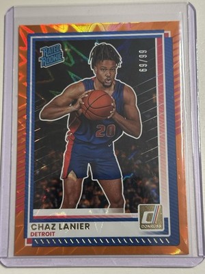 2025-26 Panini Donruss #24 Chaz Lanier Orange Explosion # /99 Rated Rookie RC