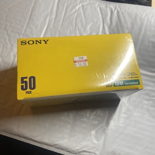 VTG NIB Sealed SONY 3.5" Micro Floppy Disks 50 Pack IBM Formatted HD 50MFD-2HD - Photo 2/6