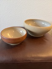 Pair Of French Slip glazed Bowls 2 Sizes Mark...