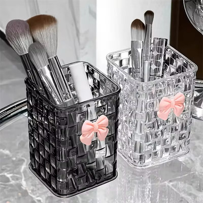 Klar Acryl Make-up Pinsel Halter Organizer Box mit Schmetterling Aufkleber