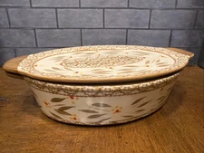 Temptations by Tara Old World Brown 2.0 QT Oval Casserole w/Lid