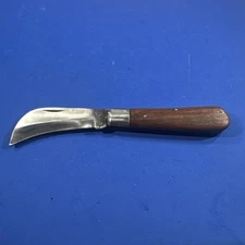 Vintage Hawkbill Pruning Knife Made In Pakistan W/ Wooden Handle