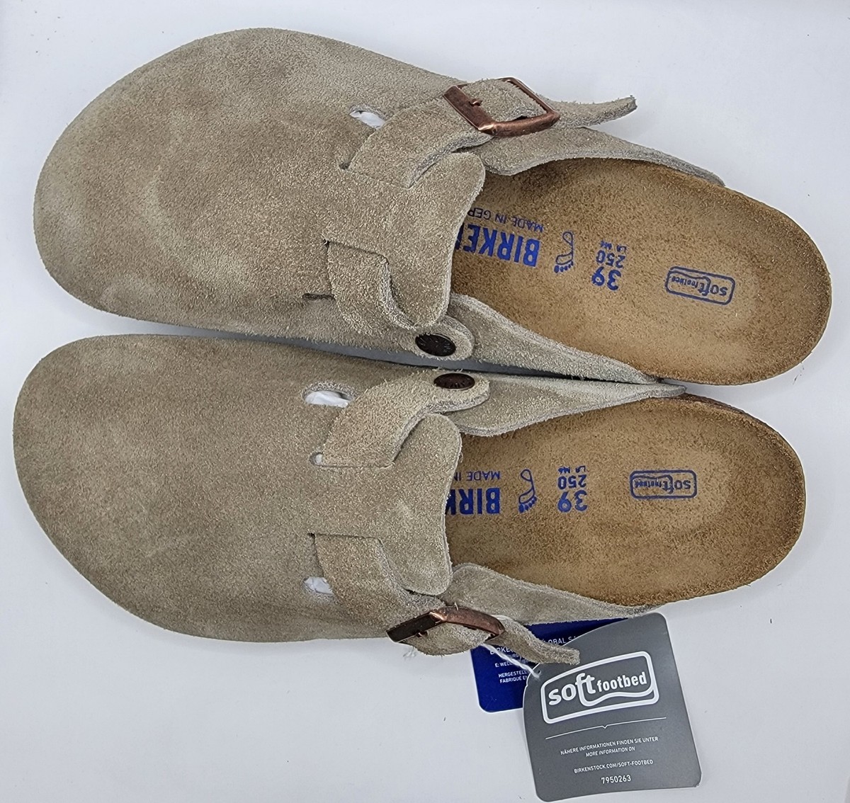 Birkenstock Boston Bs Leather Suede Taupe Color Regular Wide | eBay