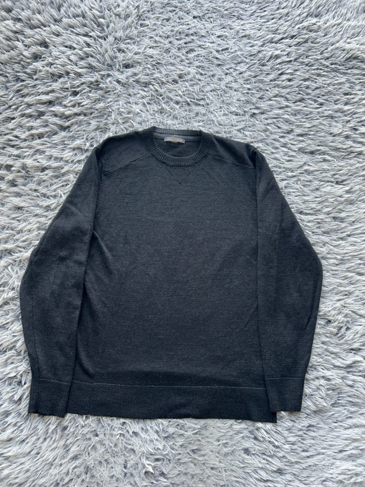 Smartwool Sweater Womens Large Black Sparwood Merino Wool Base Layer Crewneck
