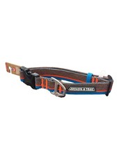 Arcadia Trail Paracord Nylon Dog Collar Blue w/ Orange Stripe Medium