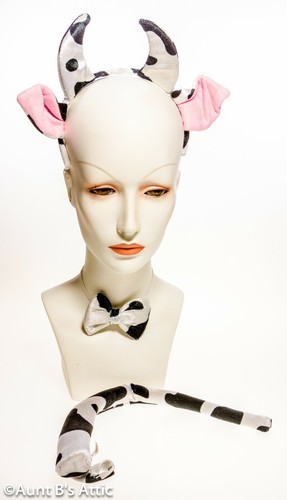 Animal Accessory Kit Adult Or Child 3Pc Eared Headband Tail & Bow Tie Disguise - Picture 4 of 4