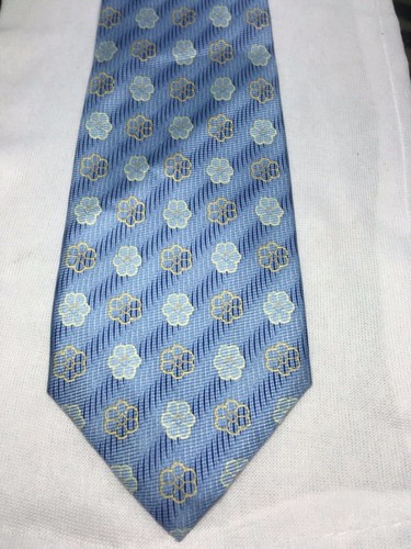 BIJOUX TURNER MENS TIE BLUE WITH YELLOW 4 X 58 - Picture 2 of 4