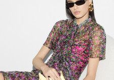 Gucci Floral Print silk Evening dress- With Tags-