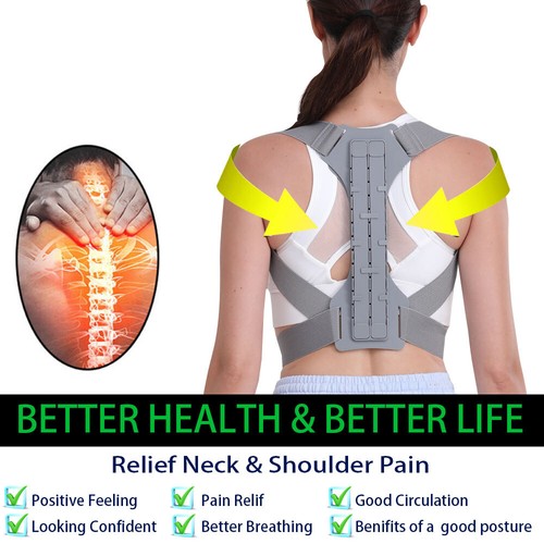 Adjustable Posture Corrector Back Shoulder Support Clavicle Brace Belt Men Women - Picture 3 of 18