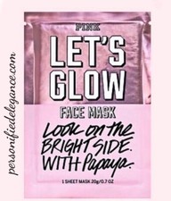 NEW Victoria's Secret Pink Let's Glow Brightening Beauty Face Mask Sheet