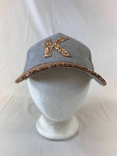 Youth K Initial Baseball Cap Strapback Hat Glitter Justice Adjustable Casual