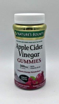 Apple Cider Vinegar Gummies 500mg Raspberry Pomegranate 60ct FREE SHIPPING! 7/25