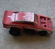 1972 MATCHBOX RED RIDER CAR CHALLENGER WITH FLAMES MISSING ENGINE