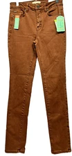 New Girls Pants High Rise Size 10 Rayon Luxe Denim Soft MSRP $32 Rust Brown Fall