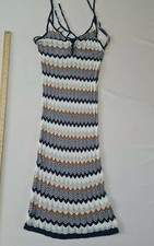 Ladies Bodycon Dress Atmosphere Size 14 Sleeveless Blue Mix 8168