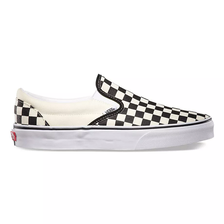 Vans CHECKERBOARD SLIP-ON BLACK/OFF WHITE CHECK Canvas Shoes Fast Ship eBay