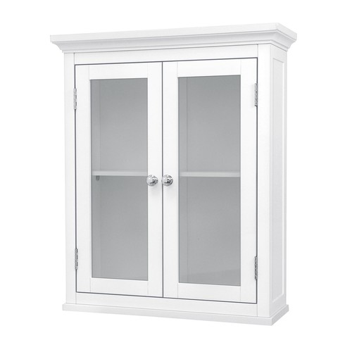 Wooden Wall Cabinet Space Saving Shelves Cupboards Storage Shelf with 2 Doors - 第 2/8 張圖片