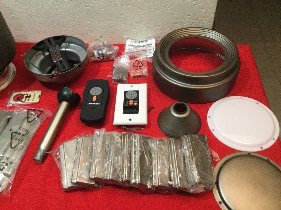 Craftmade KAT72PT9 72" 9 Blade Ceiling Fan w/ Blades, Remote, & LED Light - Image 3 of 4