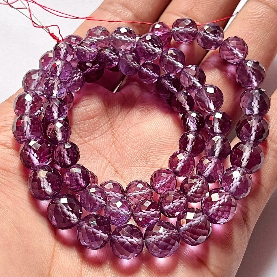 AAAA++ Alexandrite Sfaccettata Sfera Rotonda Gemma Perline per Gioielli, 8-10... - Immagine 2 di 4