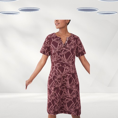 Ex White Stuff Women’s Ruby Cotton Jersey Dress in Brown (Defect) - Picture 3 of 3