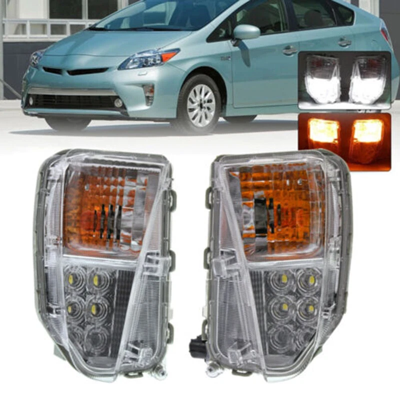 2X LED Driver & Passenger Side Fog Lamp Signal Lights for Toyota Prius 2012-2015 - Image 2 of 4