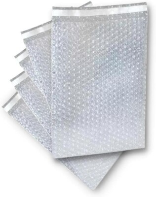 50 Sacchetti Protettivi Bolla – 12x11.5 Pollici, Trasparenti, Autosigillanti, Bubblefast