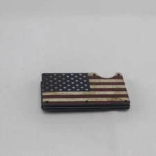 Patriotic Slim Minimalist Wallet/Rustic Flag Style Ships from Texas