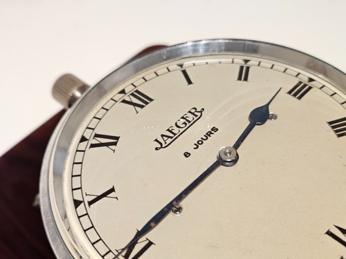 HORLOGE DE VOITURE SUISSE 8 JOURS VINTAGE ART DÉCO AVANT WW2 RARE DE COLLECTION "JAEGER" + SUPPORT - Photo 11/13