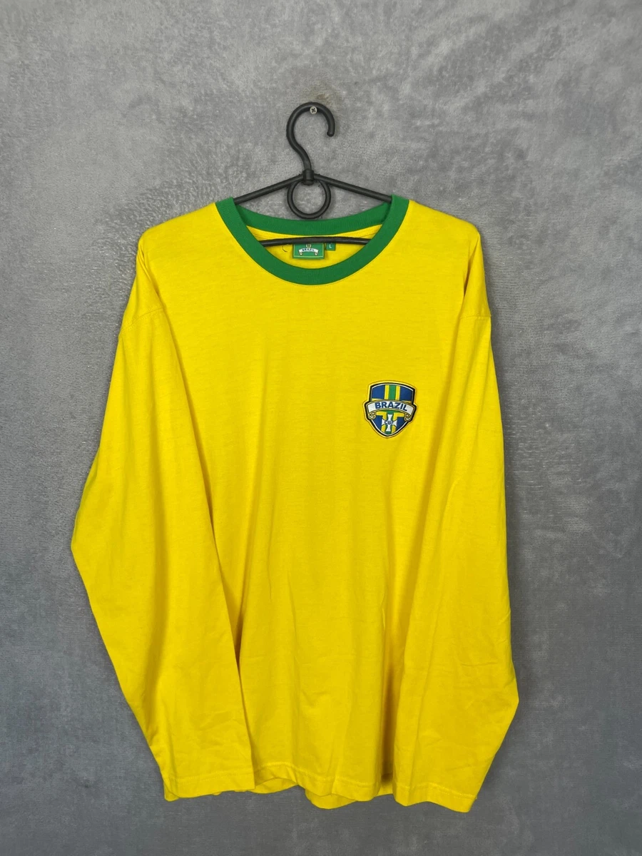 Brazil Team Jersey Long Sleeve Retro Replicas Football Shirt 9 Official Mens L